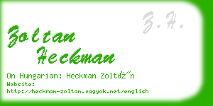zoltan heckman business card